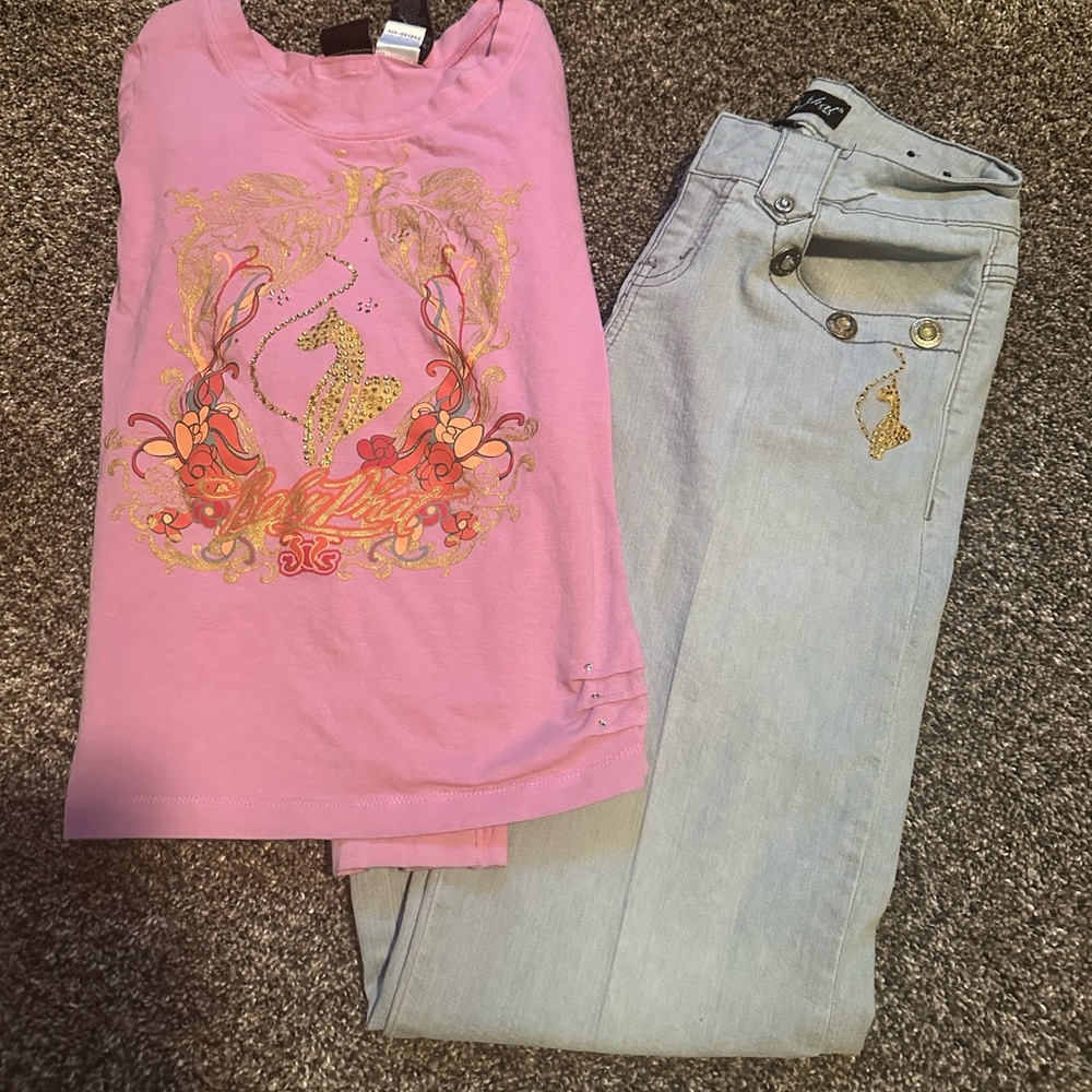 Two Piece Baby Phat Jean Set